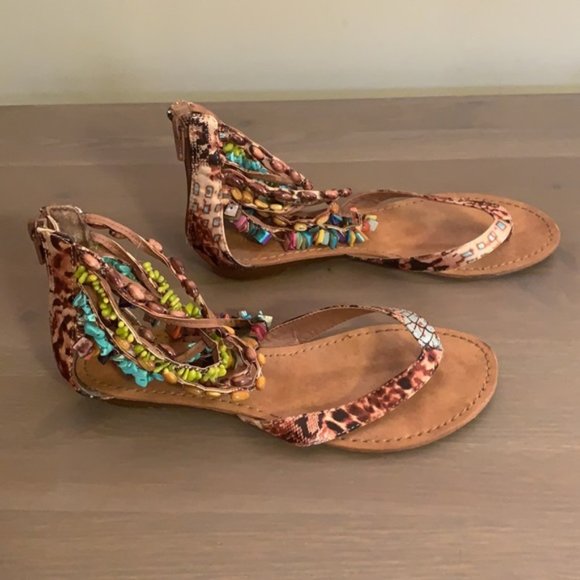 Nine West Multicoloured Beaded Sandals - Women’s Size 7.5 - Picture 5 of 8